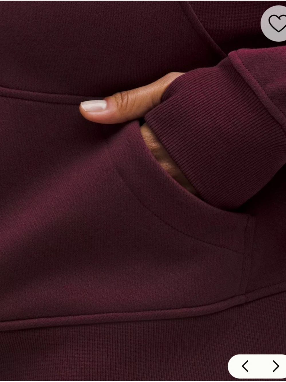 Lululemon Scuba Oversized Half-Zip Hoodie in Burgundy Bay/Gold Sz XL/XXL - Picture 8 of 10